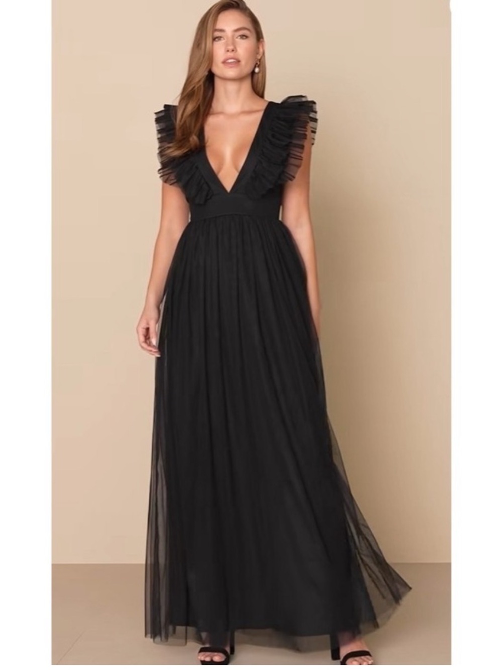 Lulus Simply Delighted Tulle Maxi Gown Size Large NWT